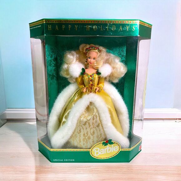 1994 Mattel Barbie Special Edition Happy Holidays Doll 12155 RARE Box Error - Picture 1 of 10